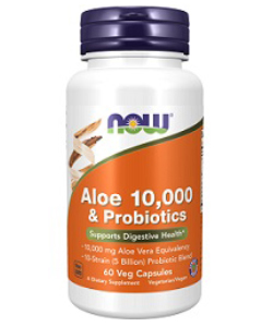 NOW Aloe 10,000 & Probiotics Veg Capsules